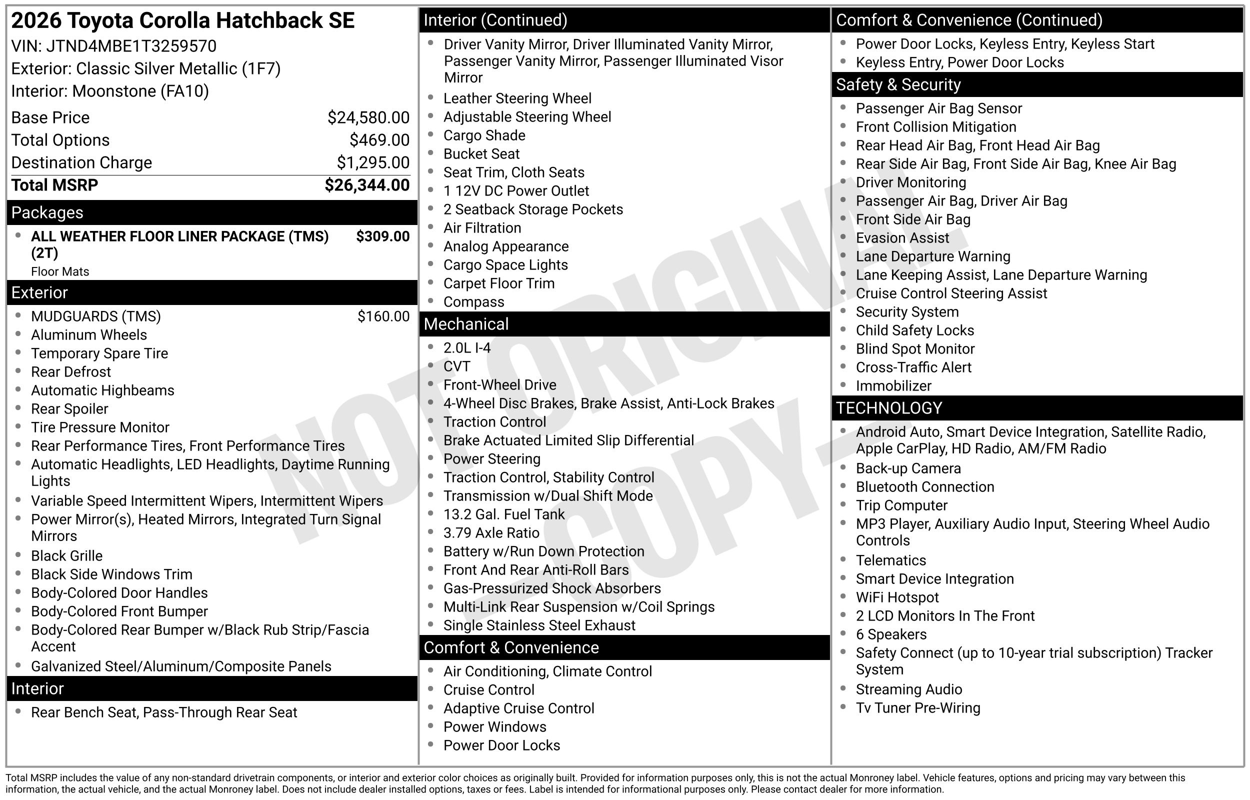 toyota corolla hatchback 2026 JTND4MBE1T3259570 image toyota corolla hatchback 2026 JTND4MBE1T3259570 image
